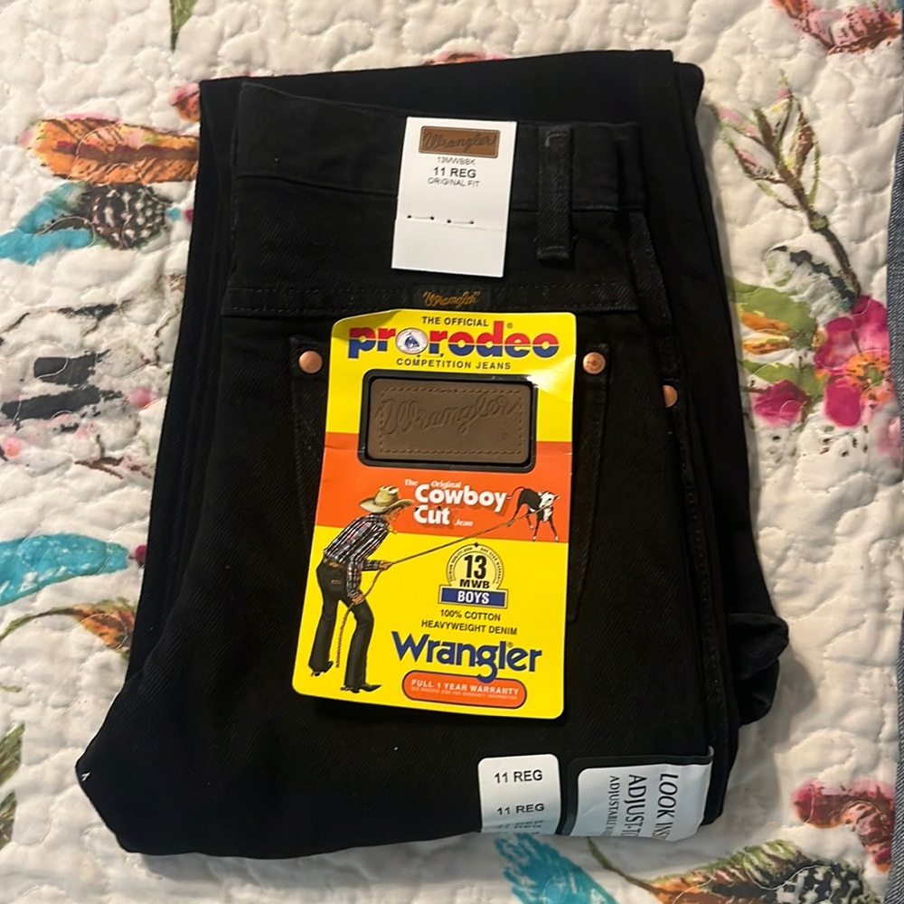 Boys 11 reg. Black wranglers